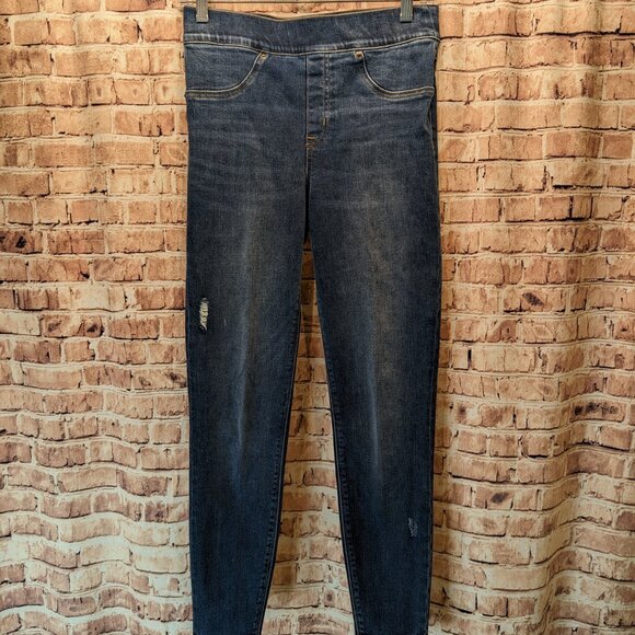 SPANX Distressed Ankle Skinny Jeans 20203R Medium Wash - Picture 3 of 16